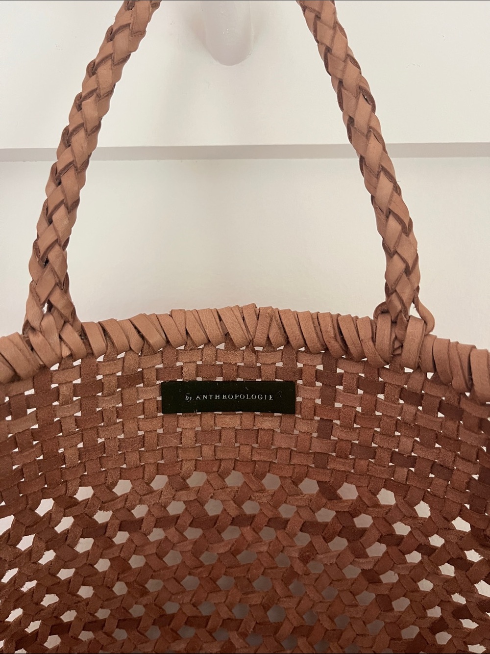 Woven genuine leather Anthropologie tote. Dragon diffusion style. - Picture 4 of 5